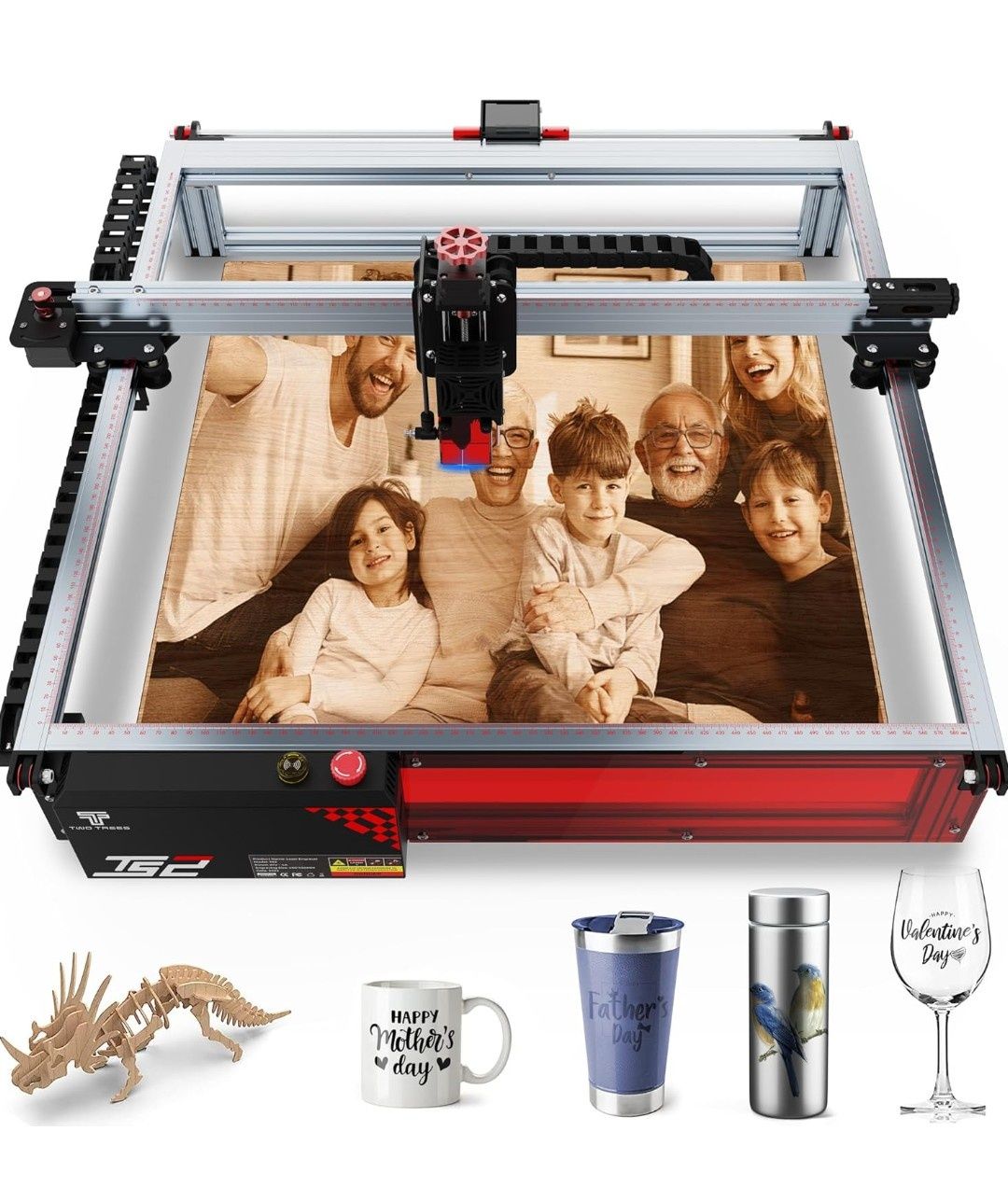 Laserowa maszyna grawerująca TS2 do drewna i metalu, 450 mm * 450 mm