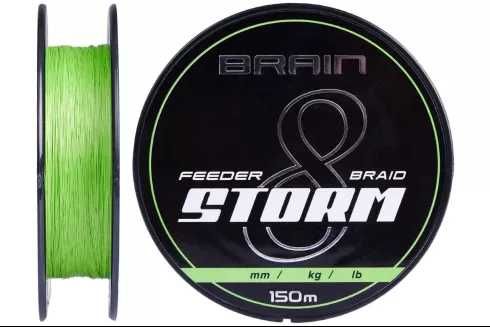 Шнур Brain Scout 4X 150m(camo) и Brain Storm 8X 150m(green,lime,pink)