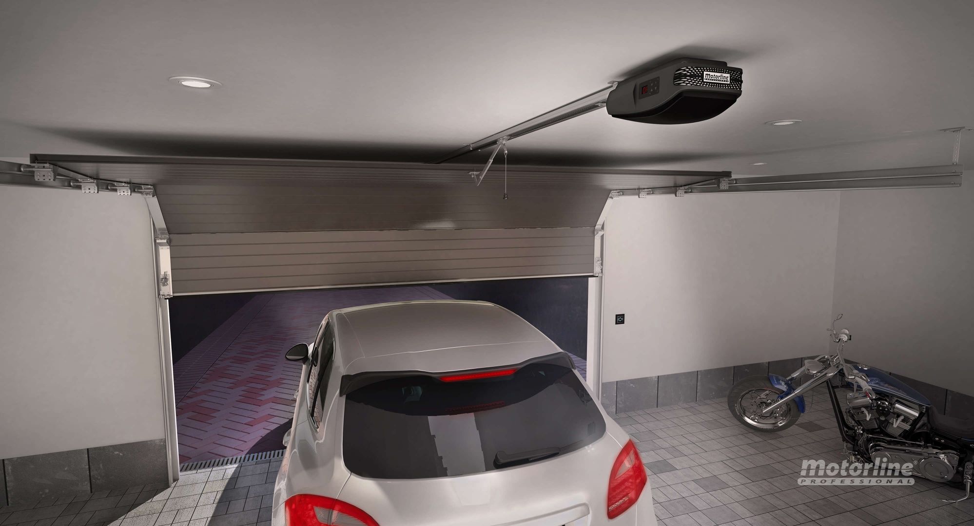 Envio grátis  - Motor de teto Motorline rosso NOVO para porta secciona