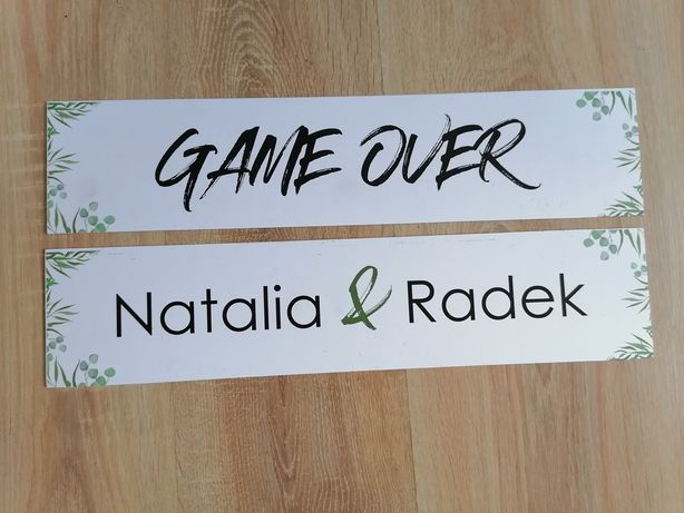 Tablice ślubne Natalia & Radek i Game Over PCV