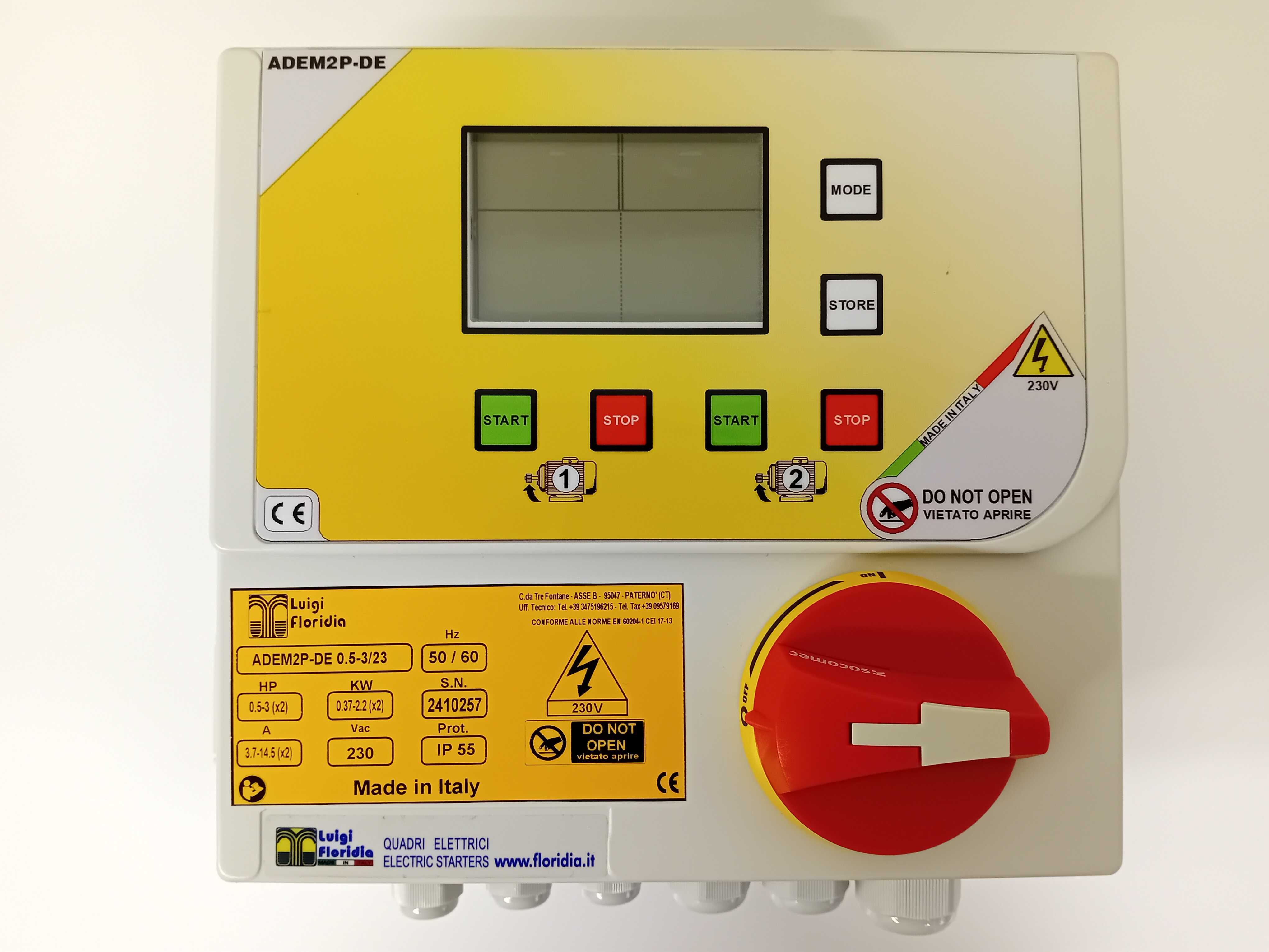 jednofazowy kontroler/sterownik  dla 2-pomp(silników) 2x0,37-2,2kw