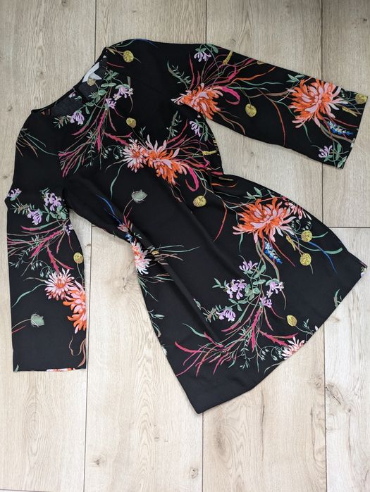 Luźna sukienka w kwiatowy wzór h&m - stan idealny