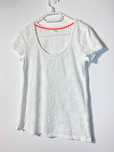 biała bluzka koszulka top tshirt haft XS 34 basic boho hippie folk
