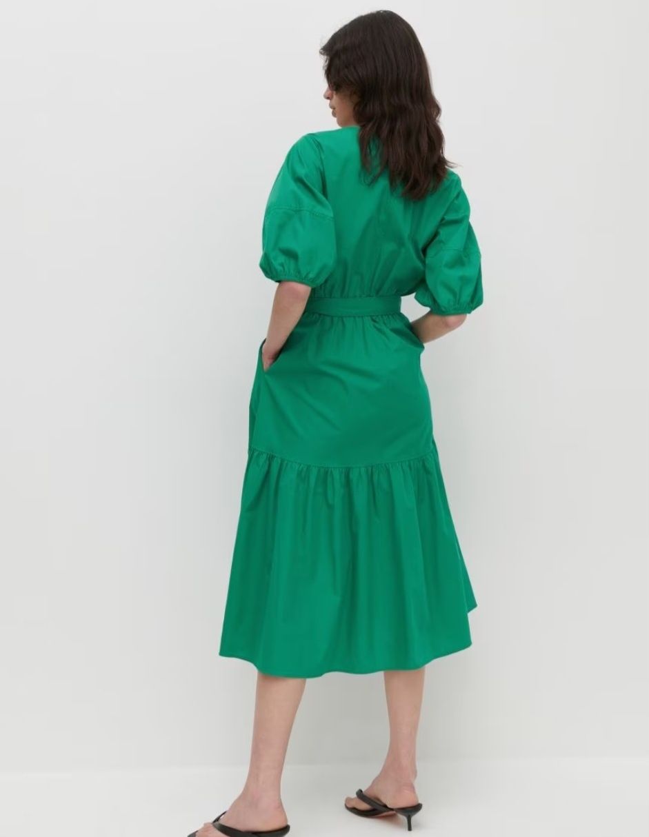 Зелена хлопкова сукня міді reserved платье миди
