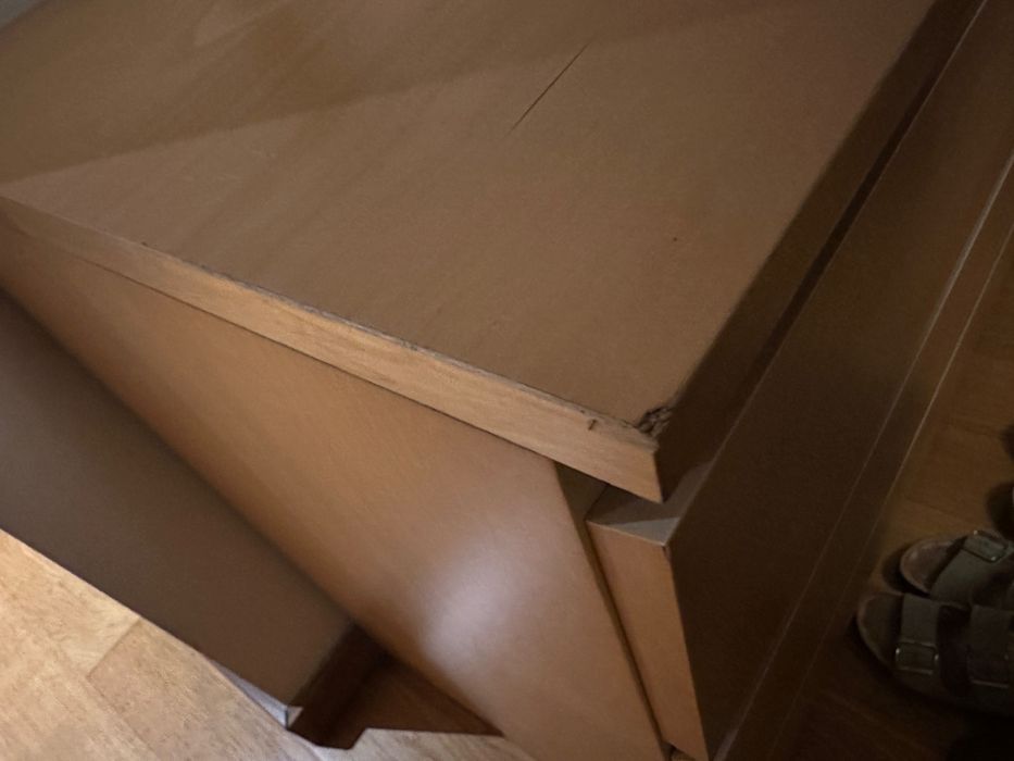 Cómoda Malm madeira clara 6 gavetas