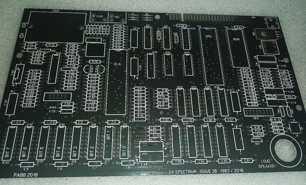 Płytka PCB ZX Spectrum 48 issue 3B, redrawn