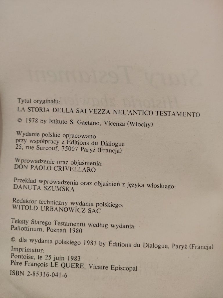 Stary testament Historia zbawienia - Don Paolo Crivellaro