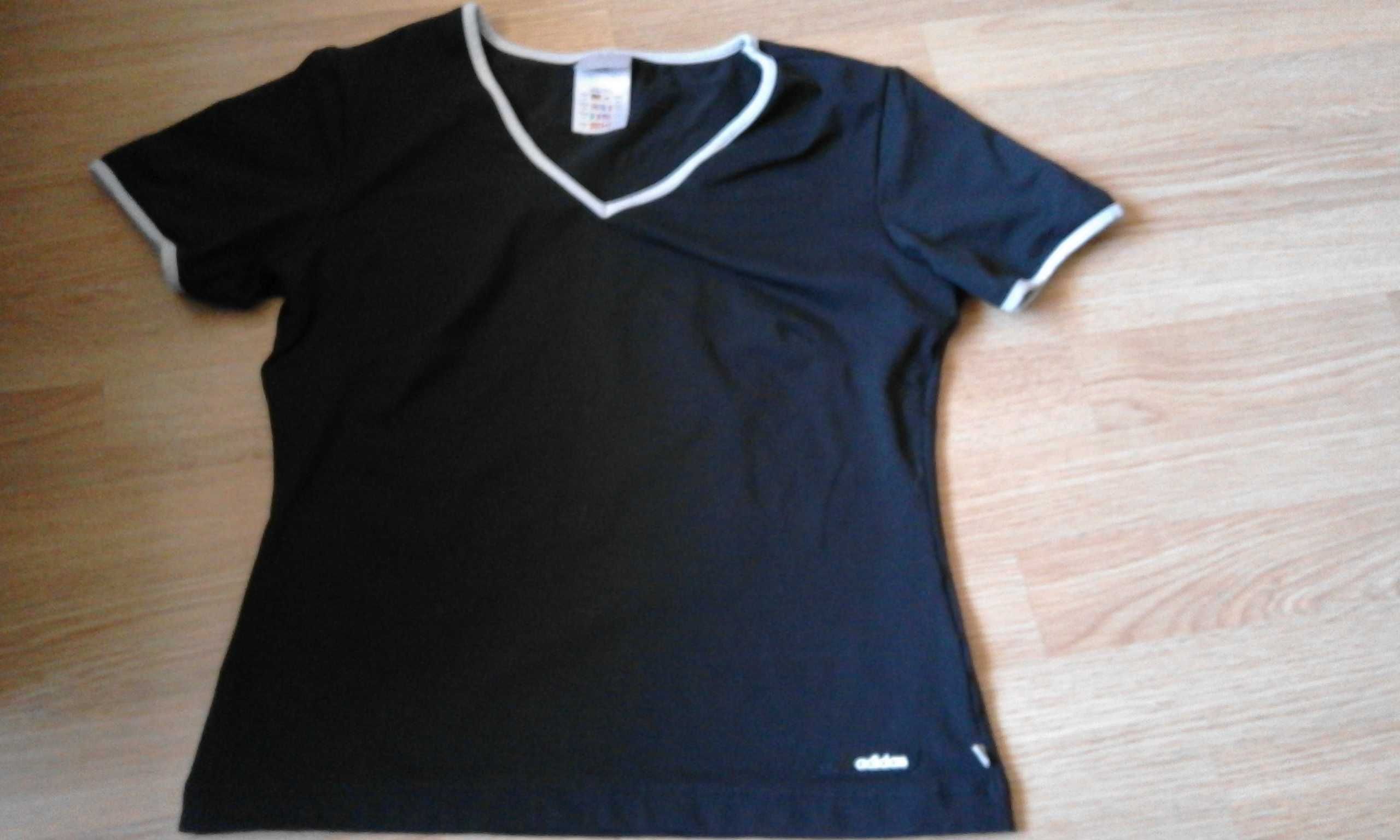 tshirt czarny bluzka adidas 38 bawełna sportowy