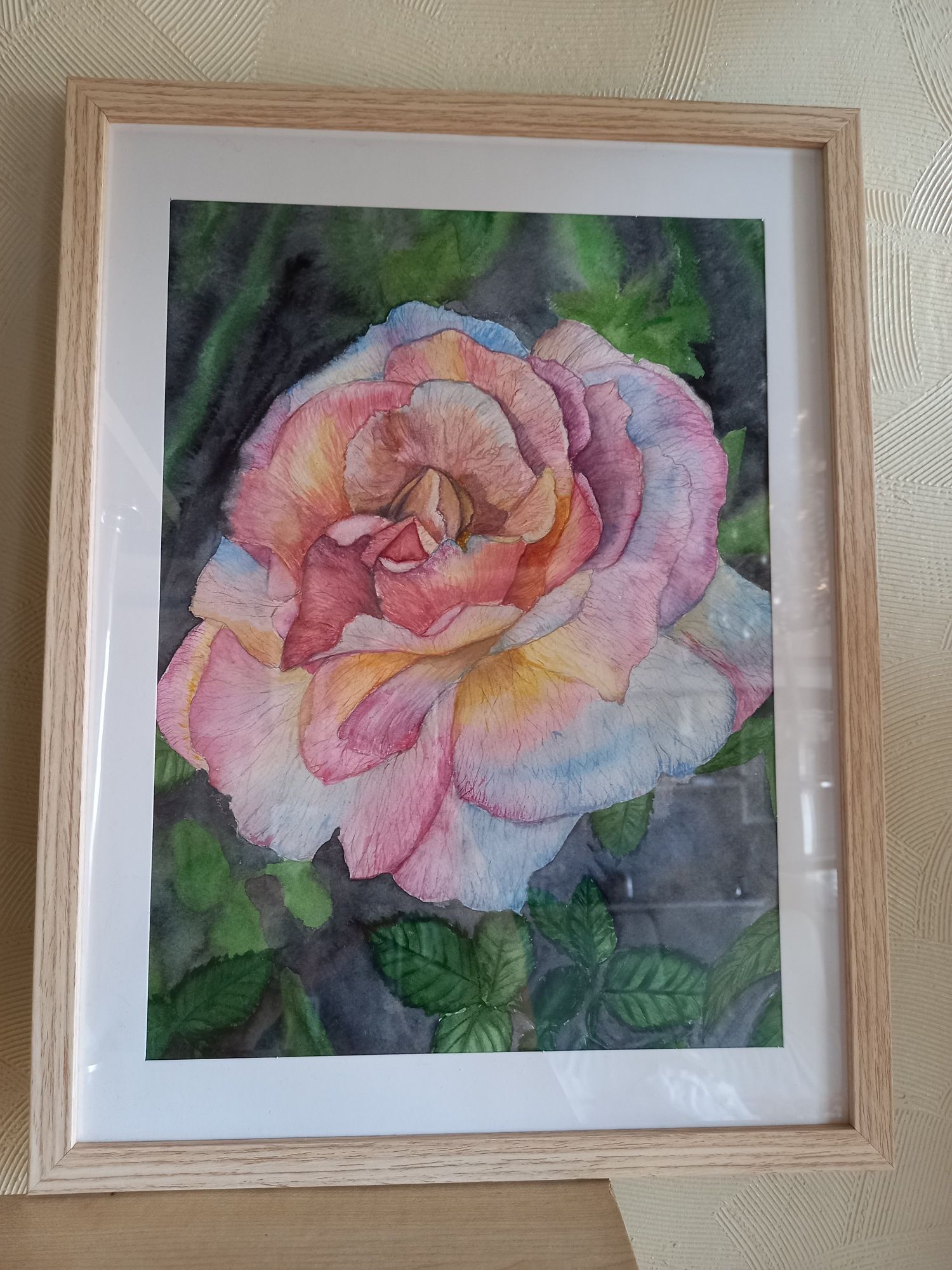 Картина "Роза", акварель