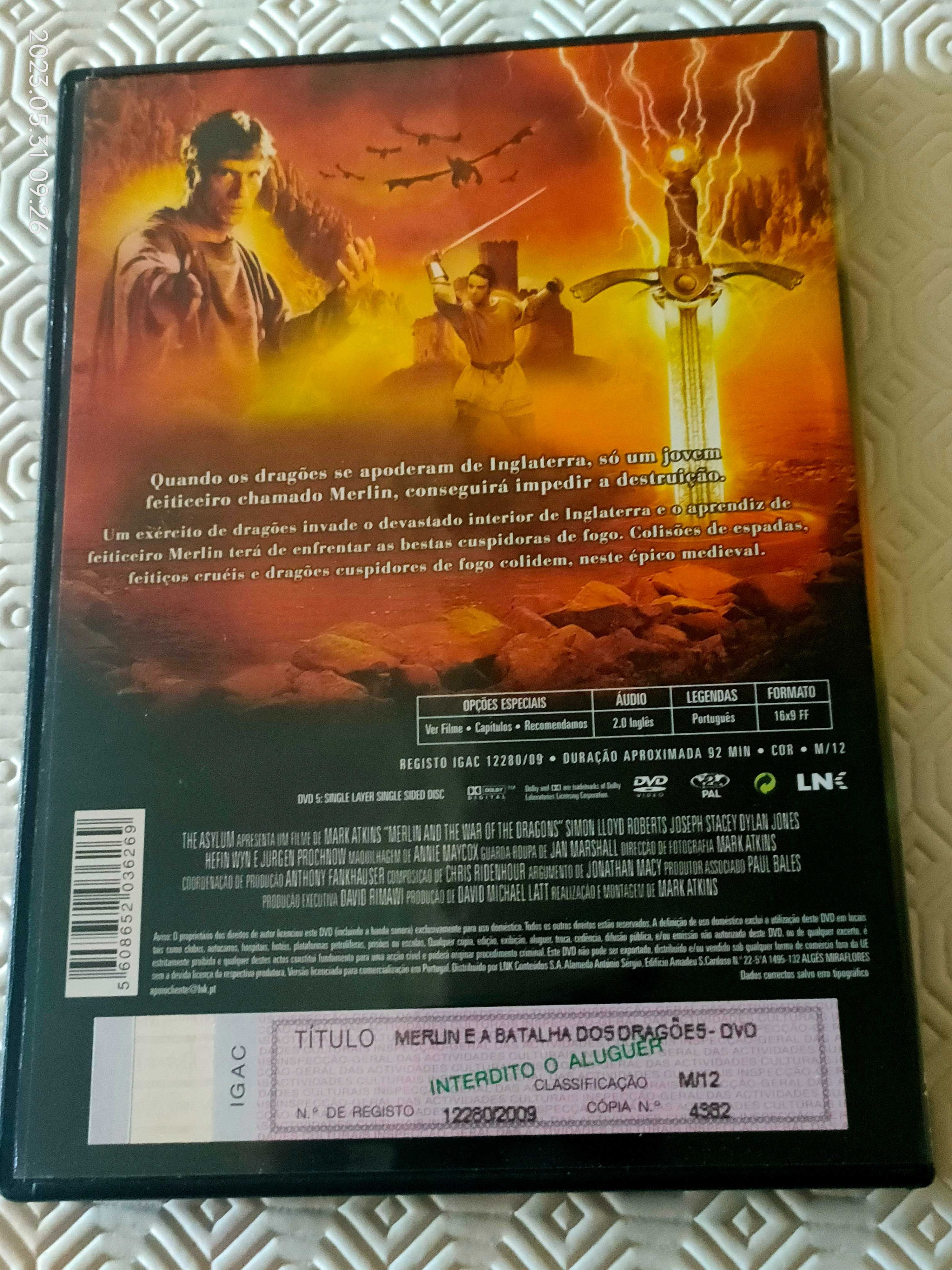 DVD Merlin e a Batalha dos Dragões