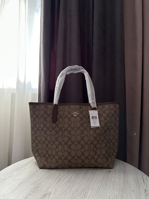 Жіноча сумка Coach сумка коач шопер шкіра кожа city tote coach