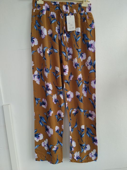 Calças floridas elegantes e alegres - Tamanho XL/XXL - Novas!