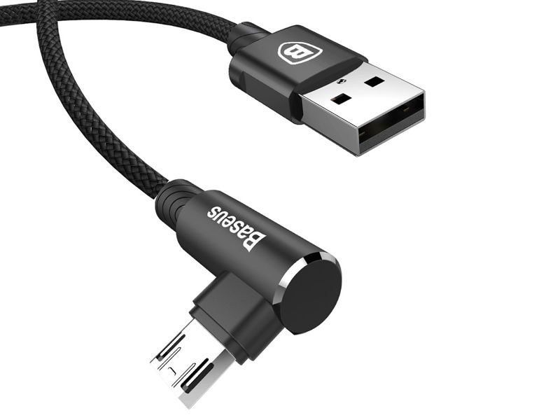 kabel baseus mvp elbow kątowy dwustronny micro usb 2m black