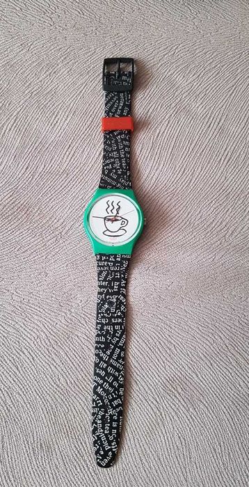Vintage Swatch Zegarek Cappuccino GG121 z 1993r. Zielony Czarny Biały