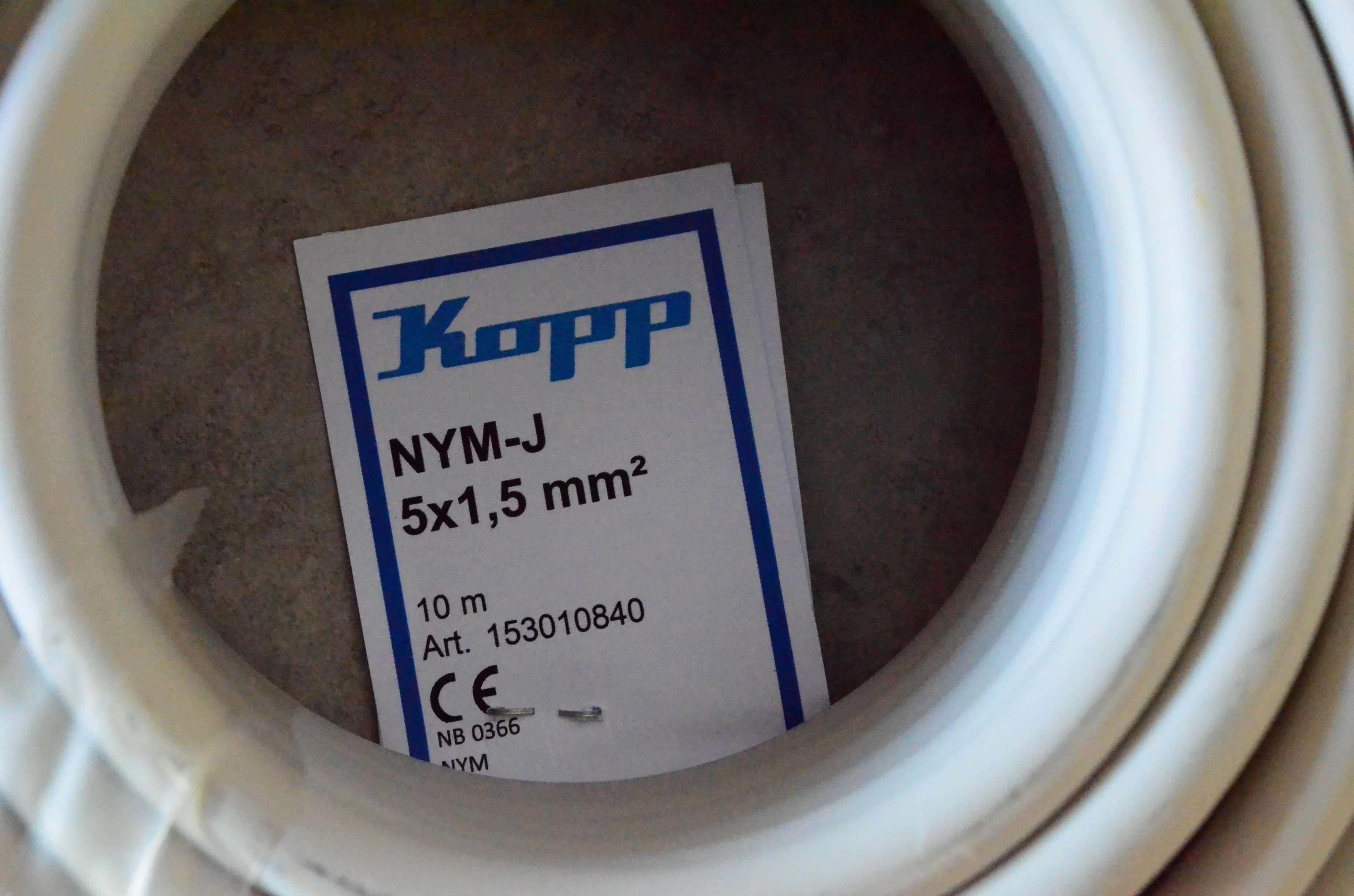 Kopp przewód 5-ŻYŁOWY NYM-j 5x1,5 mm Szary 10m
