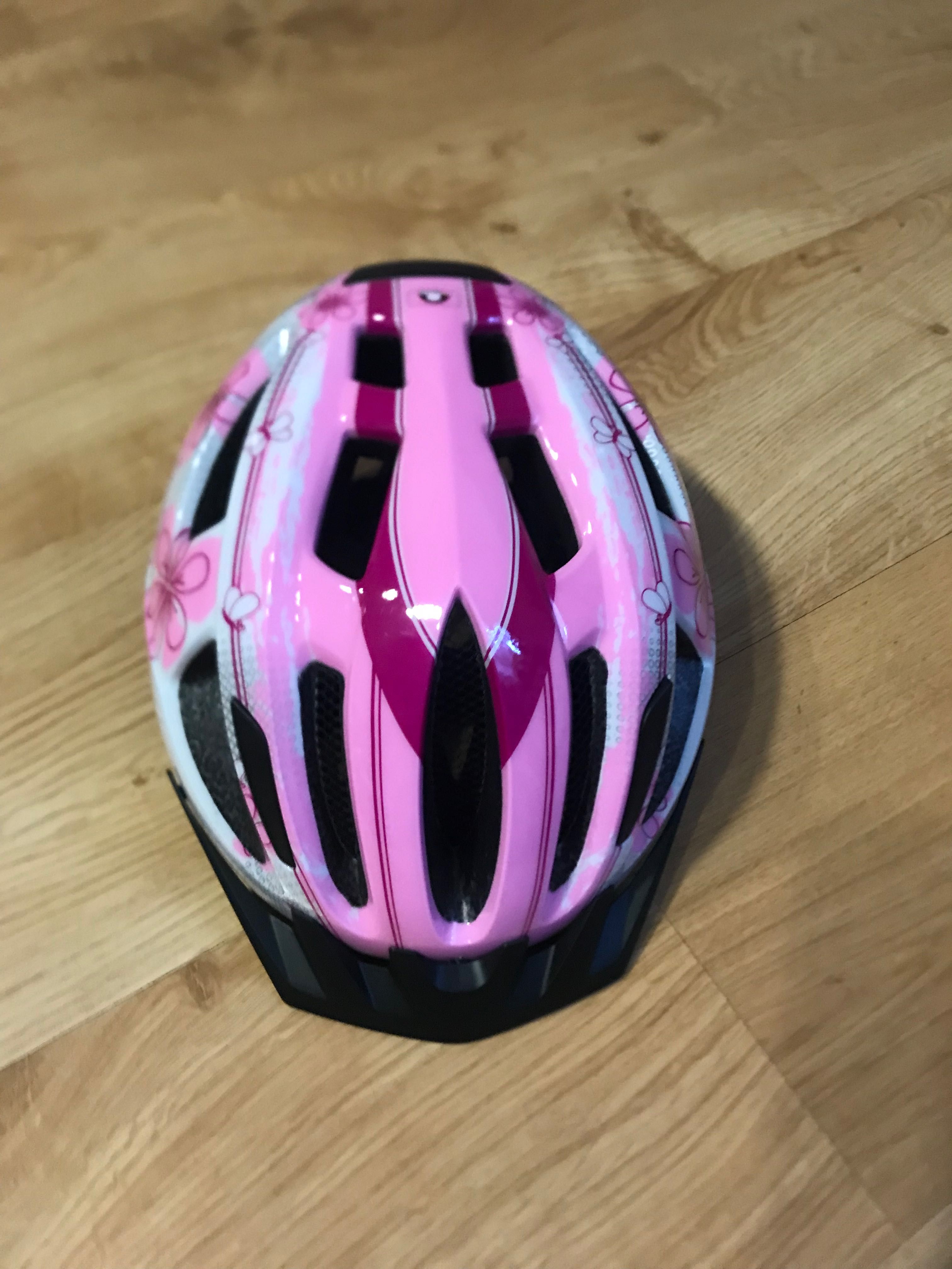 Kask dziewczęcy z lampka z tylu
