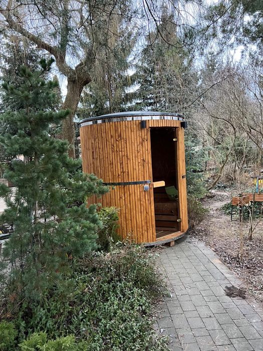Sauna, sauny, bania ogrodowa, ruska beczka, spa w ogrodzie, balia