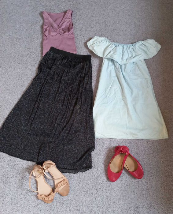 MEGA Paka 14 szt !! Zestaw ubrań S / 36 LEE Guess H&M konkrety buty