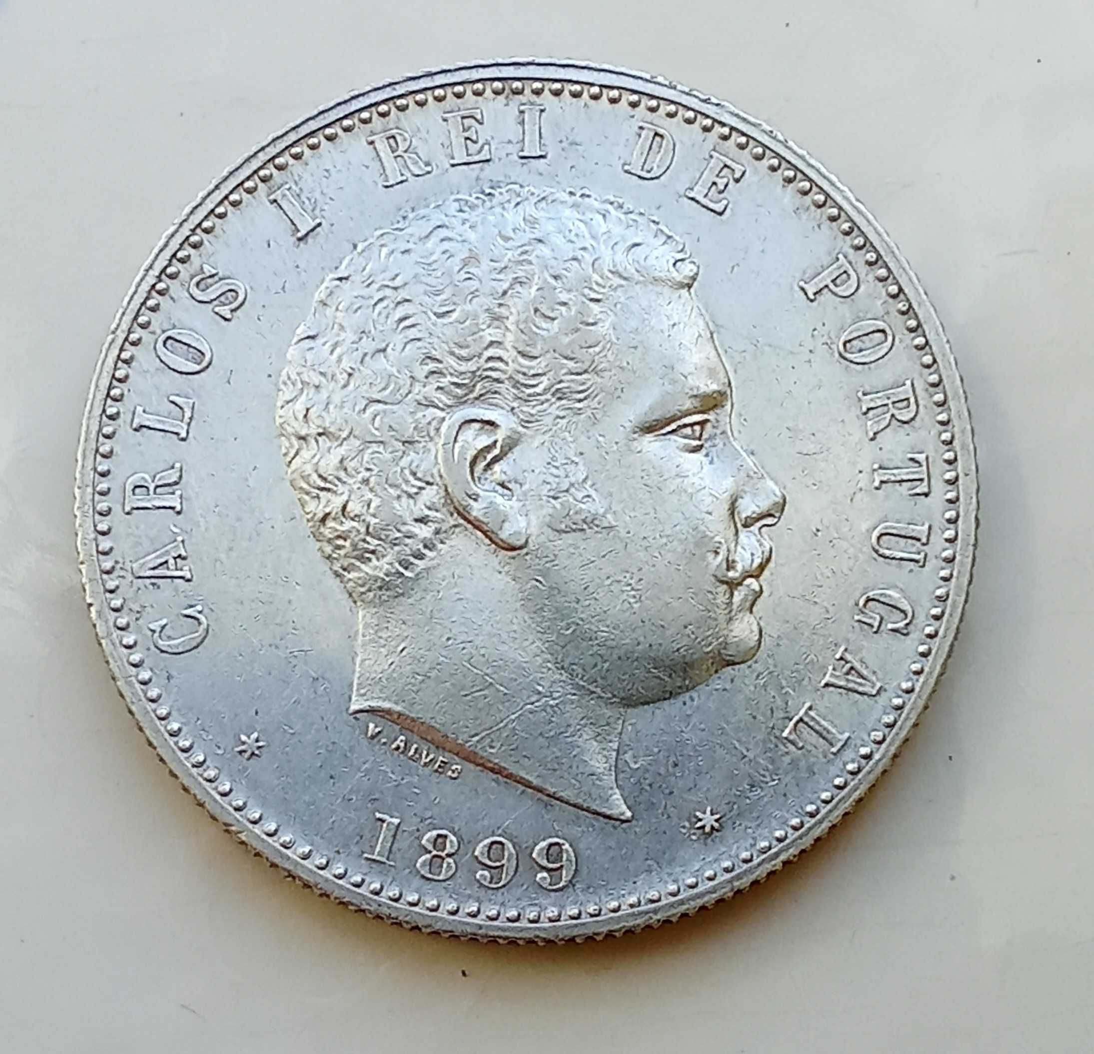 Moeda de Prata 0.917, 25 g. 1000 reis, 1899, D. Carlos I. Bela
