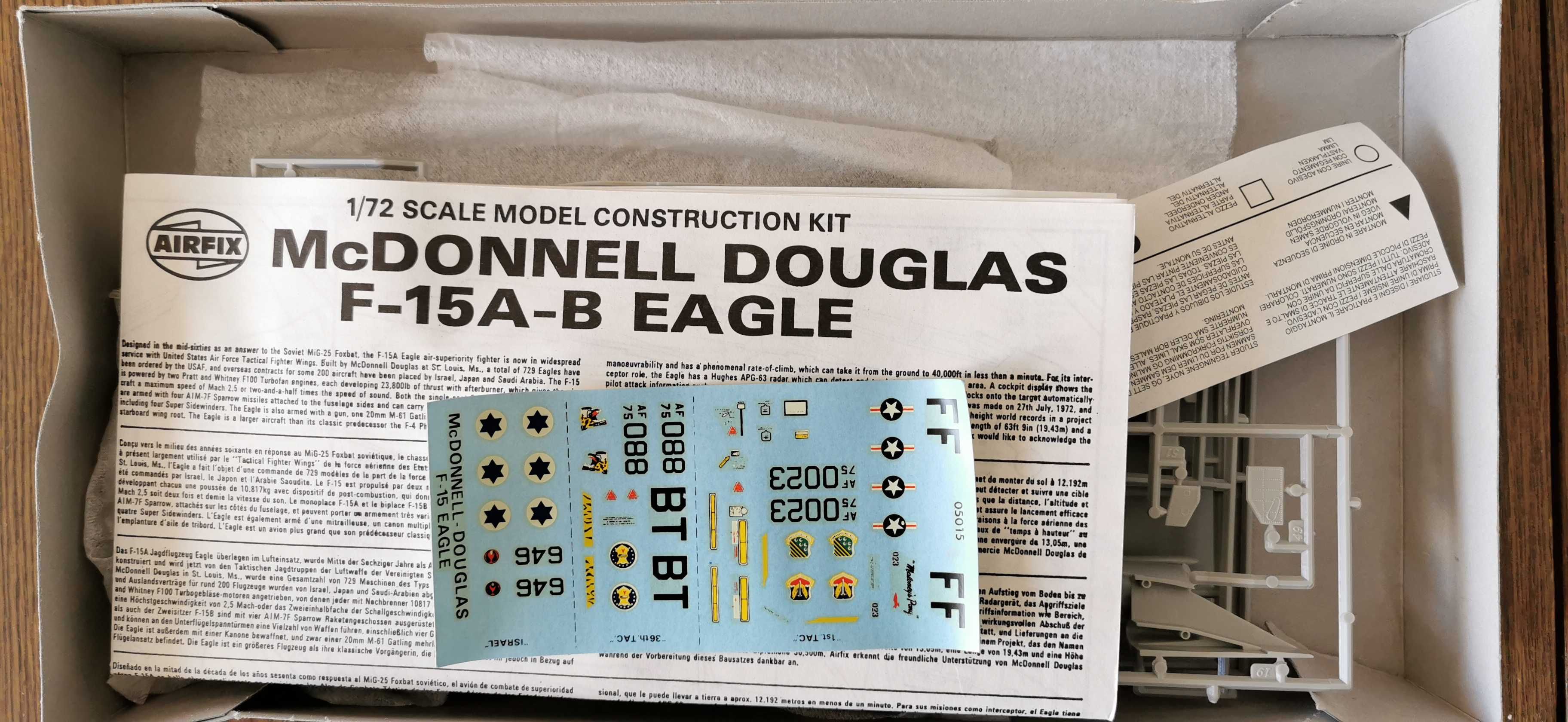 WYPRZEDAŻ Model Airfix McDonnell Douglas F-15 A/B Eagle skala 1/72