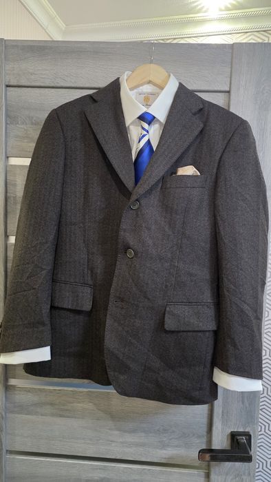 100% Вовна! Теплий твідовий блейзер "Ялинка" (Herringbone)