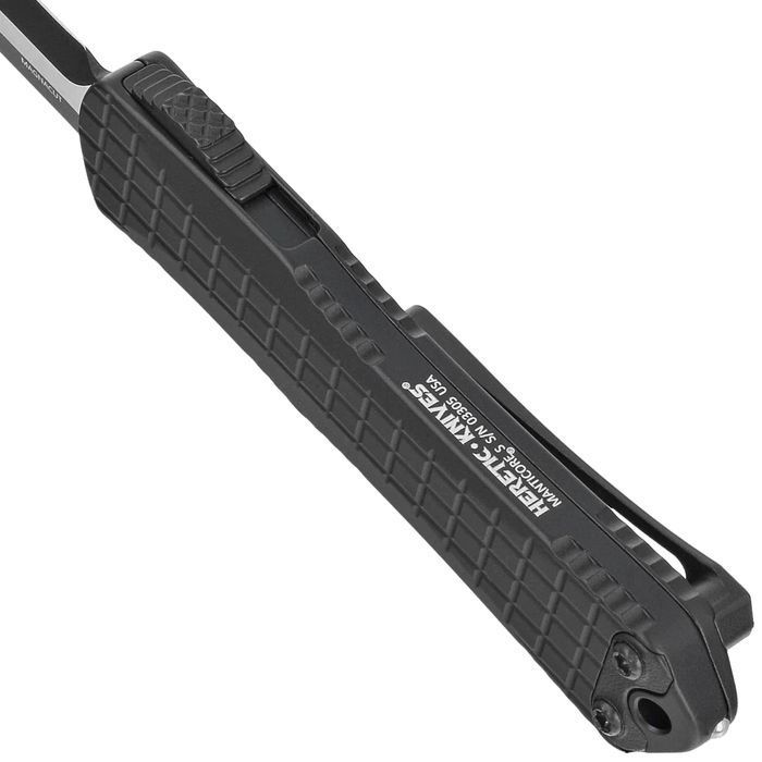 Nóż automatyczny OTF Heretic Manticore S D/E Black Frag Aluminium, Bla