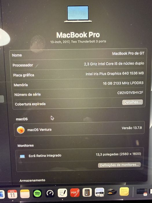 Macbook Pro 13 polegadas 2017