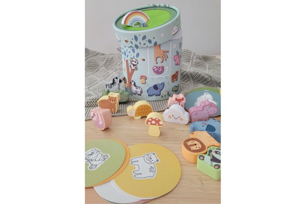Тактильна гра “Таємниче відерце” Tooky Toy дерев’яне сенсорне лото