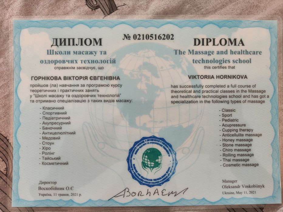 Масажні послуги. Кропивницький