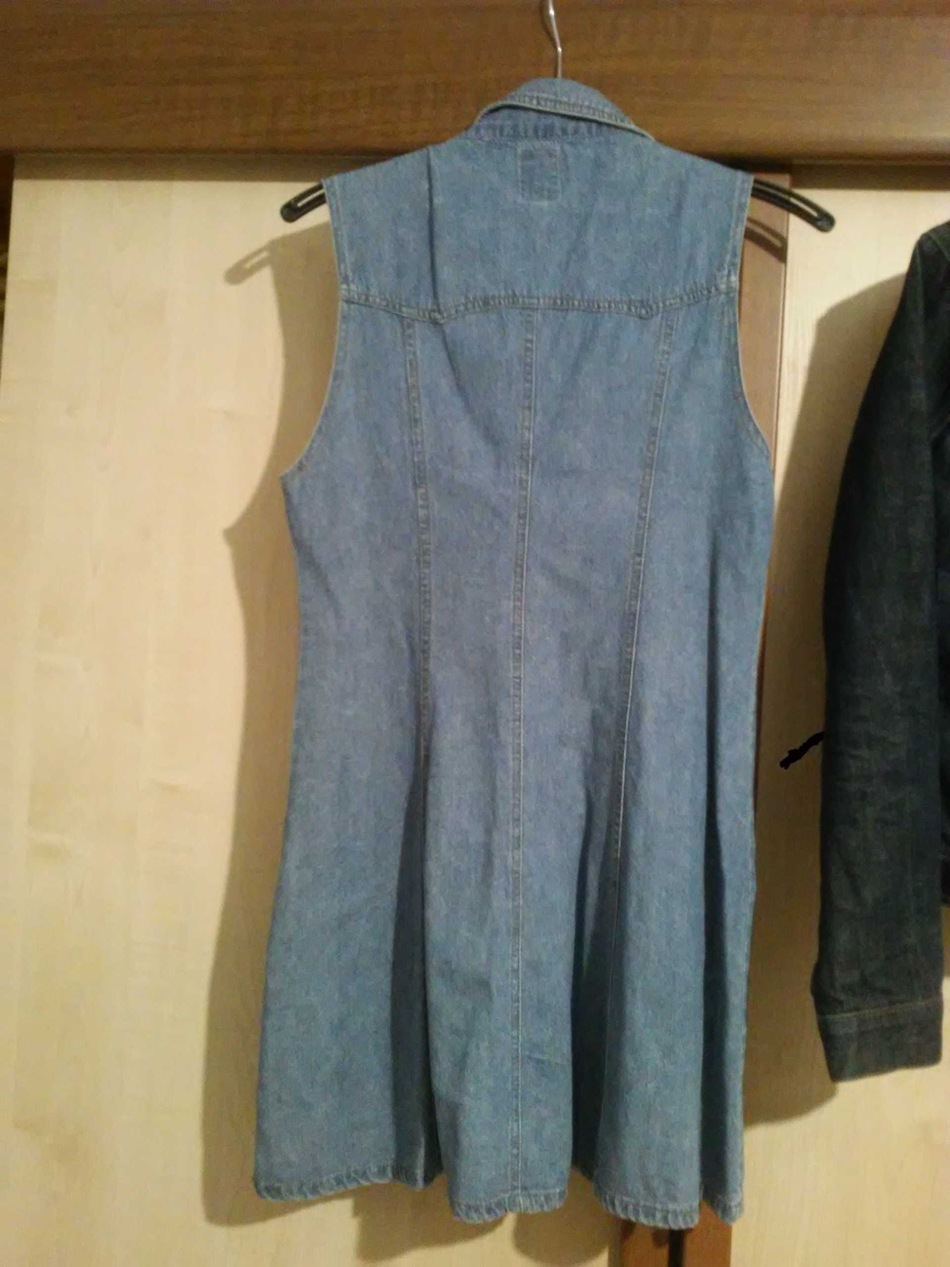 sukienka jeansowa 176-bawełna; katana/ kurtka  jeans  158-170