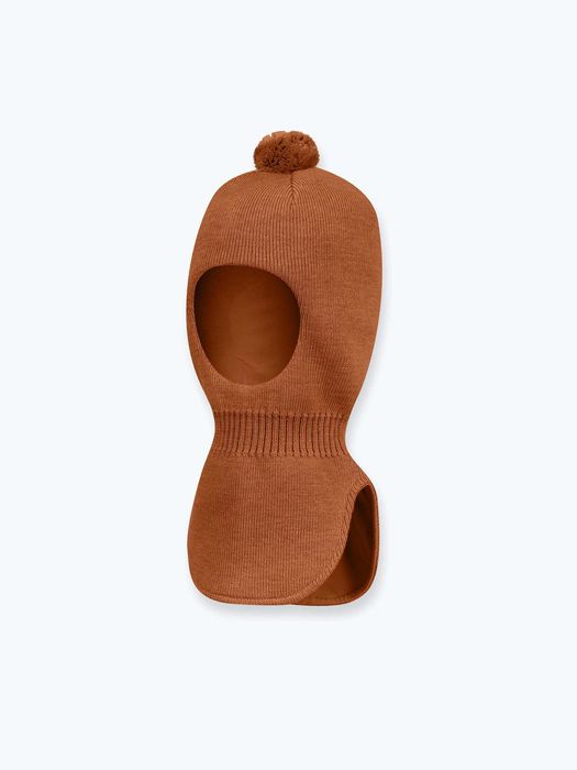 Karmelowa kominiarka z wełny merino niemowlęca