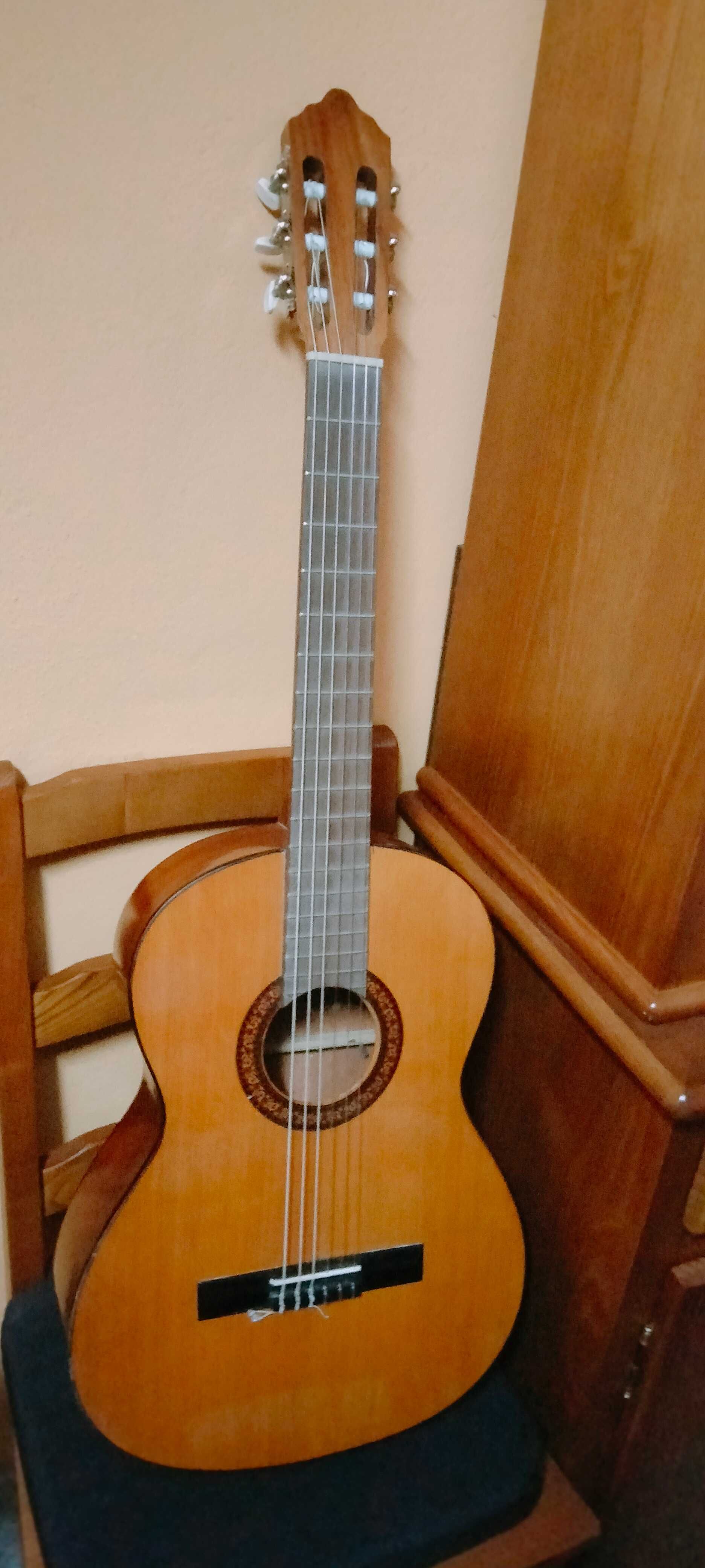 Teclado Medeli e guitarra acústica