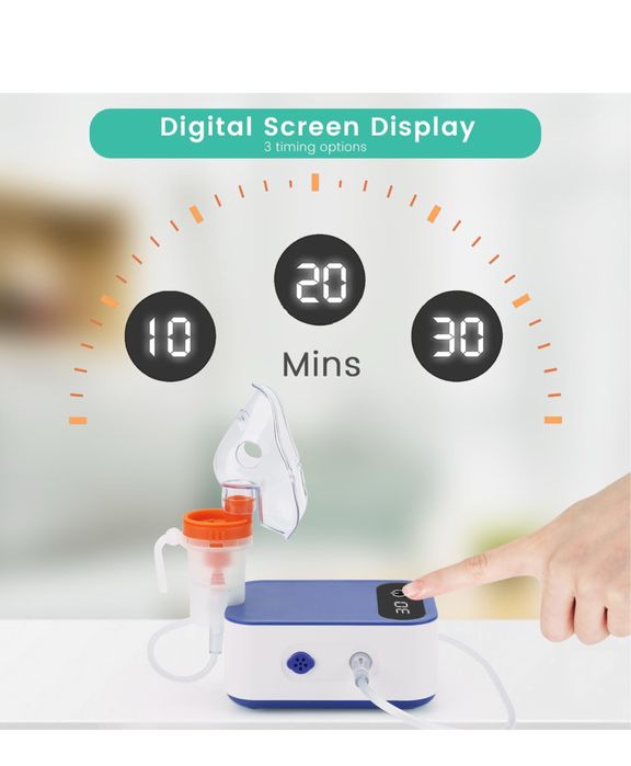 Nebulizator kompresorowy, ulepszony inhalator z cyfrowym wyświetlaczem