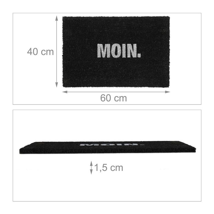 Wycieraczka kokosowa "Moin."czarna Relaxdays