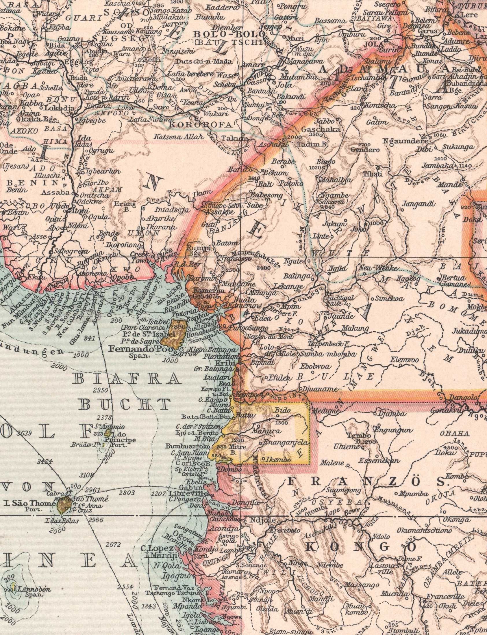 Afryka kolonialna Sahara. Duża efektowna mapa 1896 r. autentyk