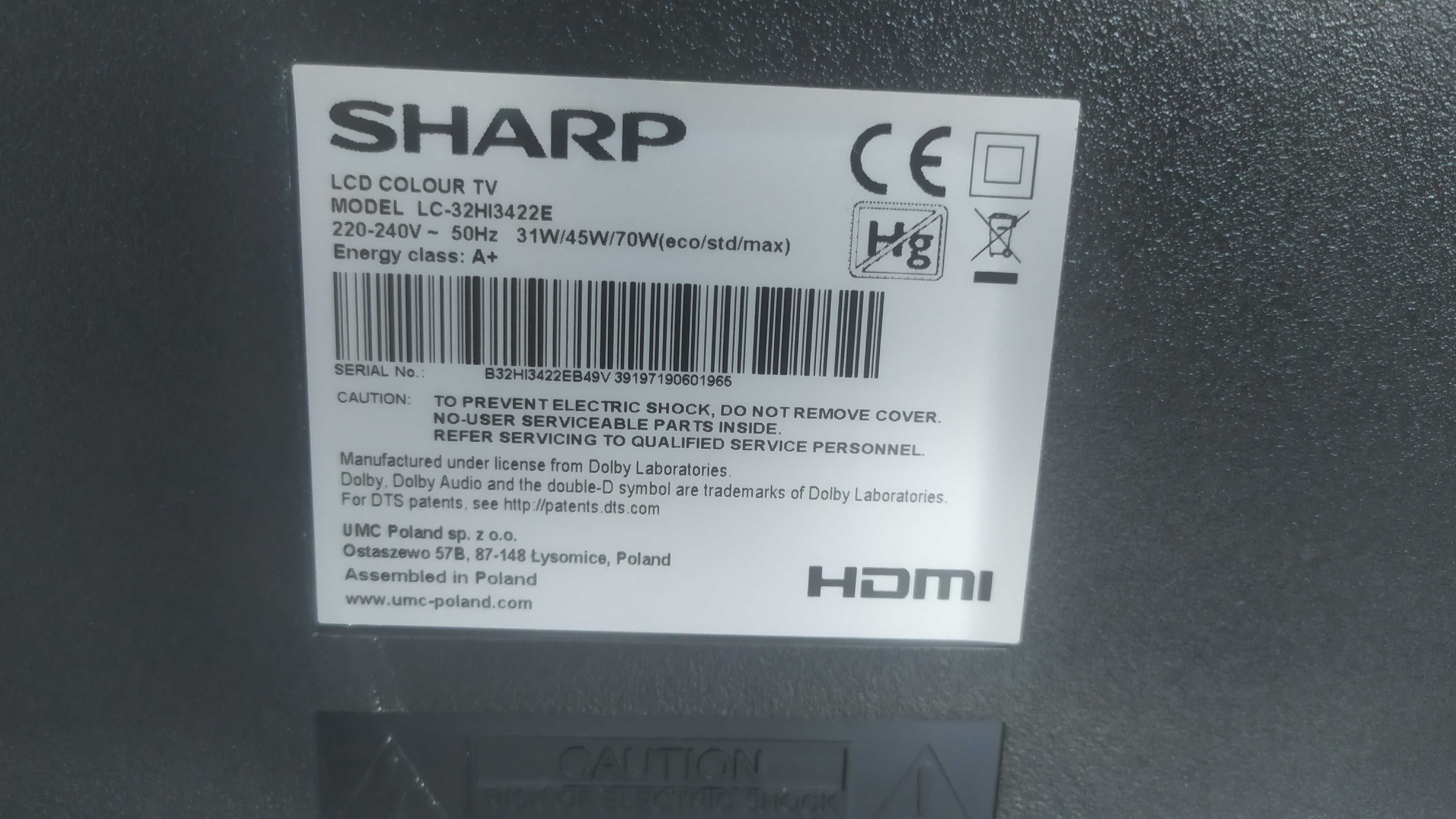 Telewizor Sharp 32HI3422E LCD + Pilot