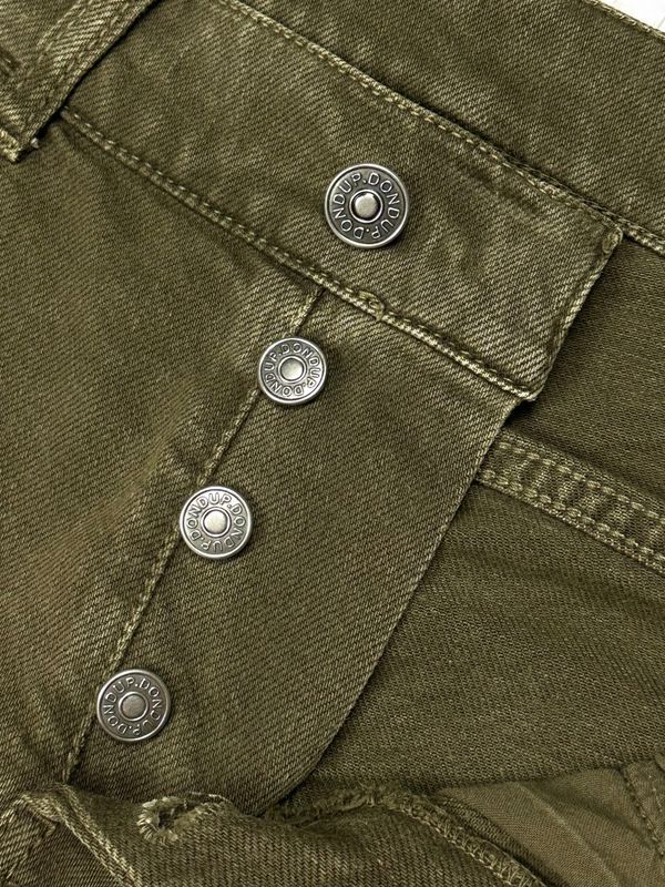 Dondup George Jeansy Rurki Męskie Spodnie Skinny Fit Logowane Khaki r.