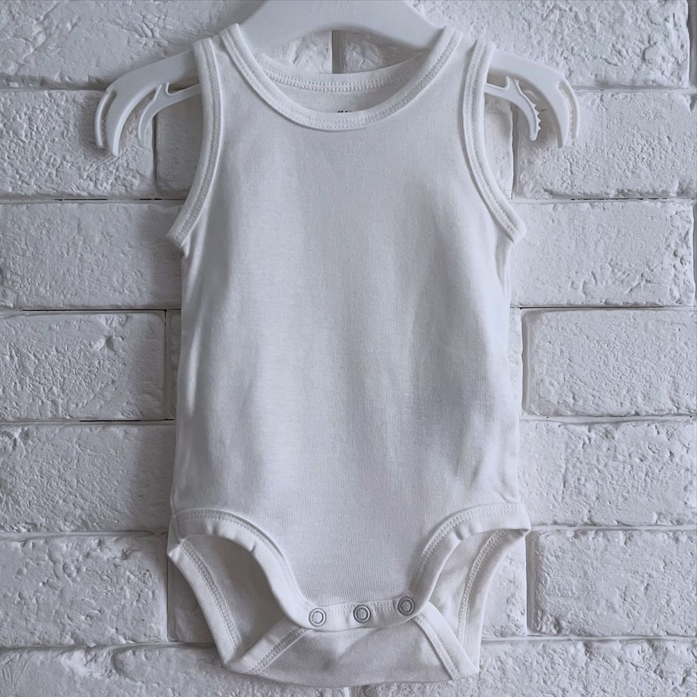 H&M 62cm body na ramiączkach gładkie białe.