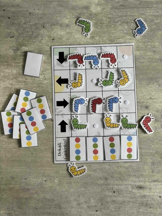 Układanka Zabawka dokąd gąsienico Montessori karta pracy dla dzieci