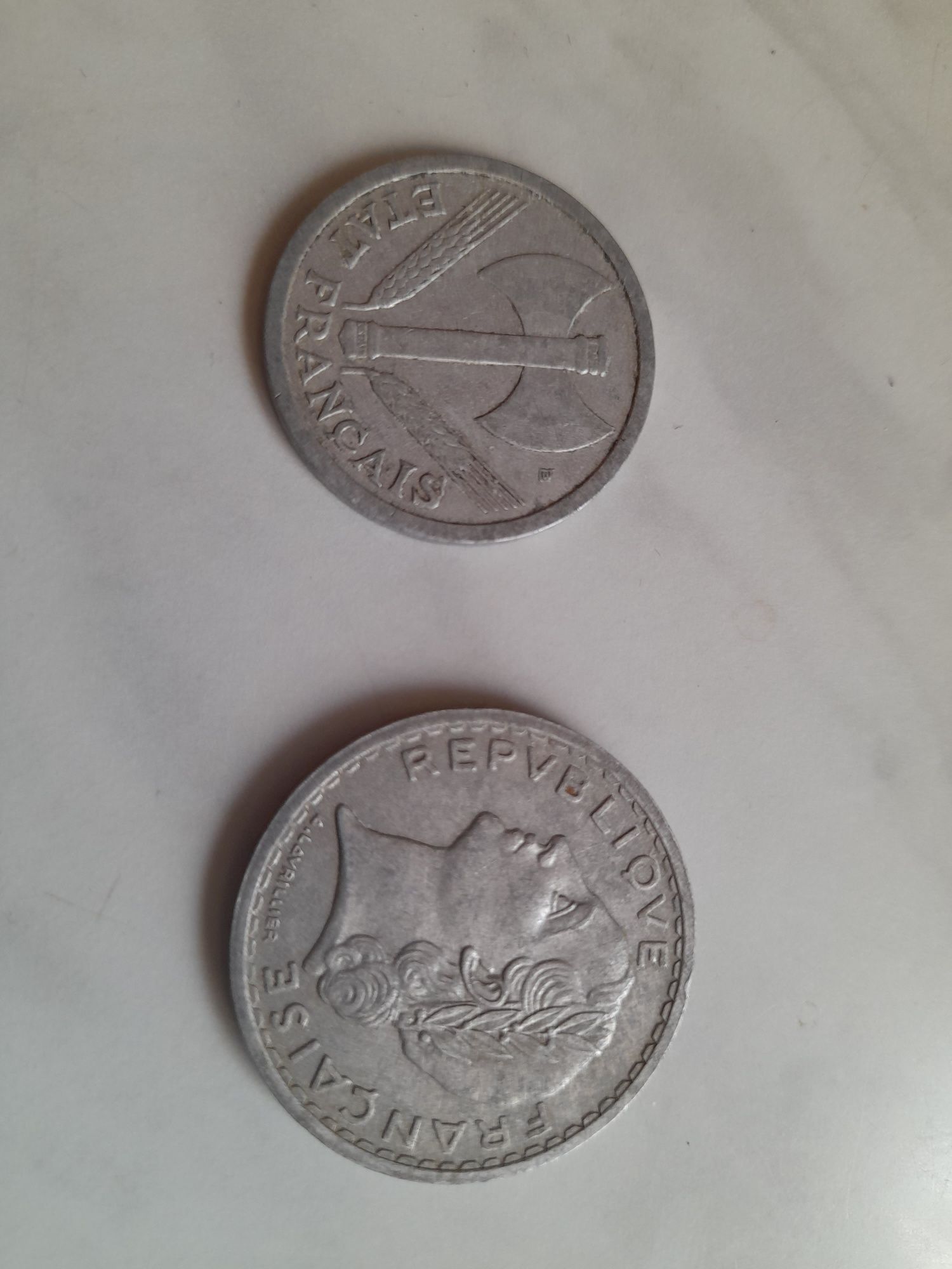 Monety 5 franków 1949, 2 franki 1943