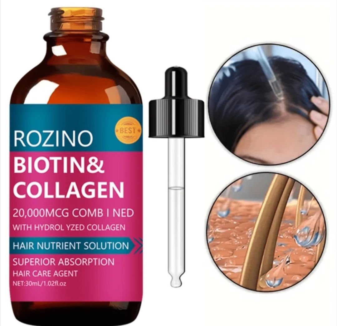 Wyjątkowo Skuteczne Serum na porost włosów BIOTYNA I KOLAGEN 30 ml.