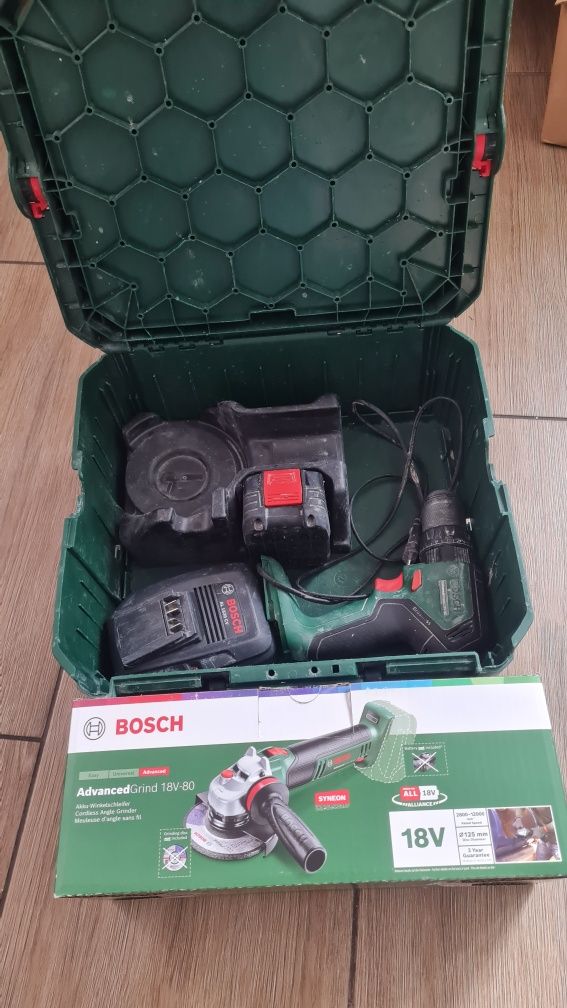 Szlifierka kątowa, wkretarka aku 18v Bosch Gwarancja nowe