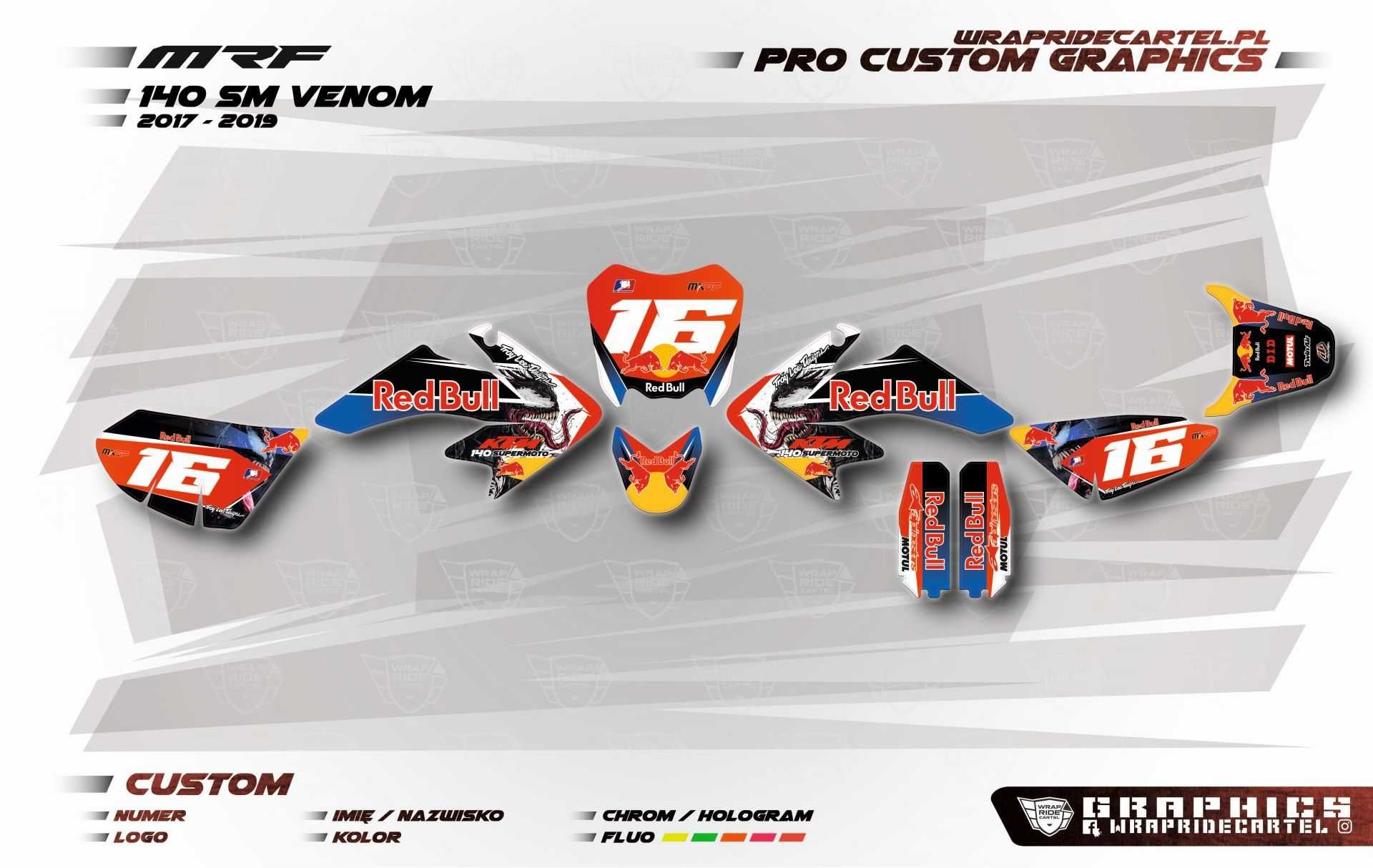 Profesjonalna Okleina PRO MX - Pitbike - MRF YCF 80, 120, 140 HQ RC SM