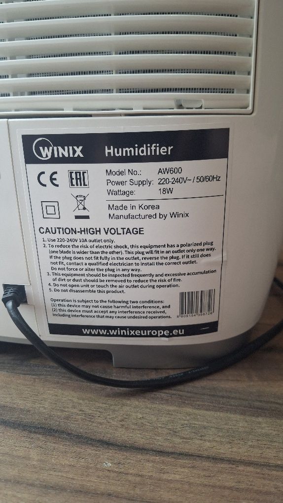 Wentylator i oczyszczacz powietrza WINX