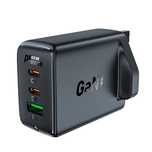 Acefast ładowarka GaN 65w 3 porty (1xUSB, 2xUSB C Pd) wtyczka Uk czarn