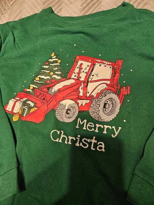 Bluza świąteczna z traktorem roz 134