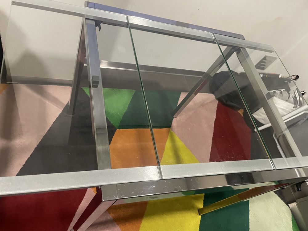Mesa de vidro extensivel