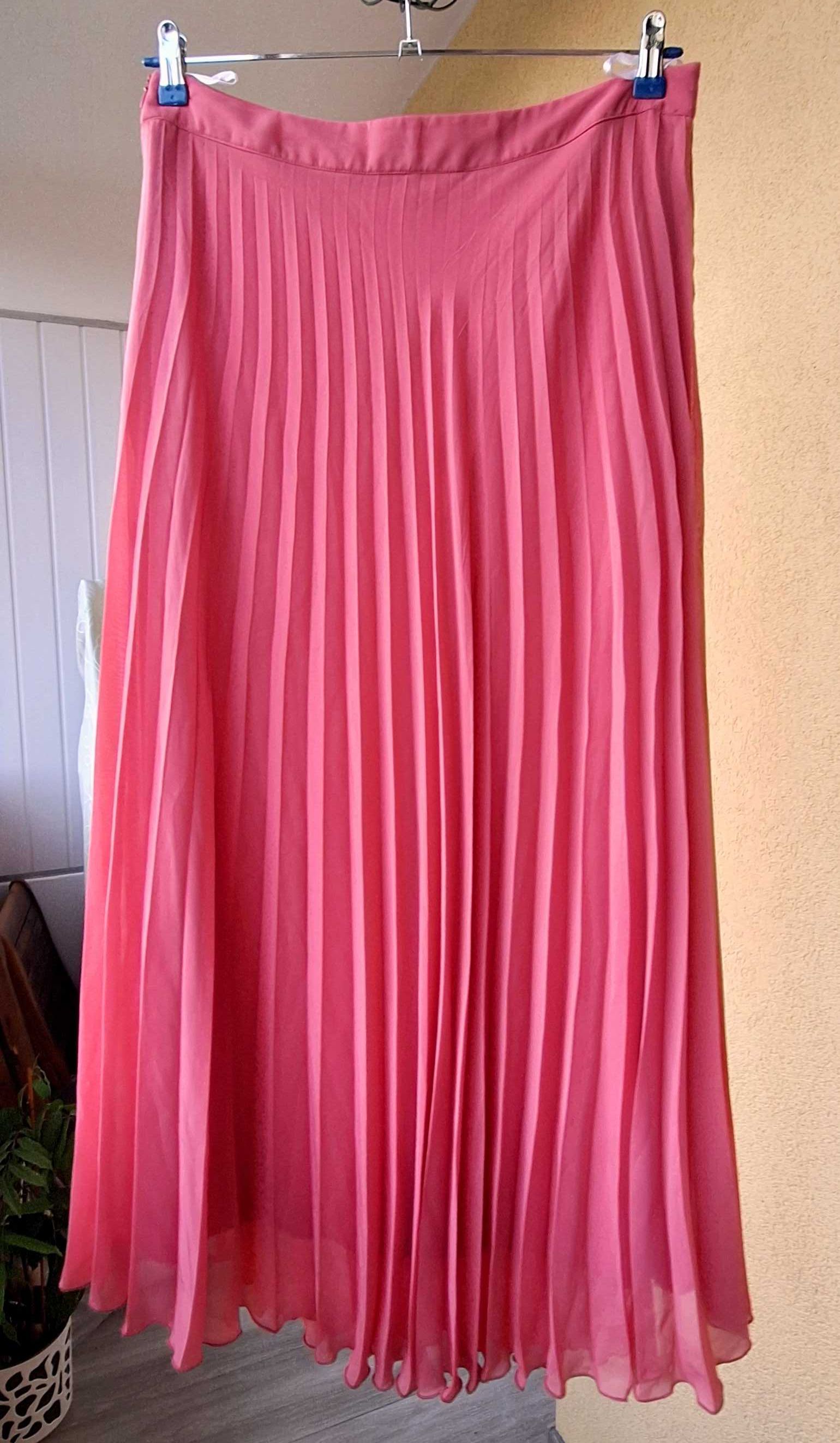 Zwiewna różowa morelowa spódnica plisowana Atmosphere