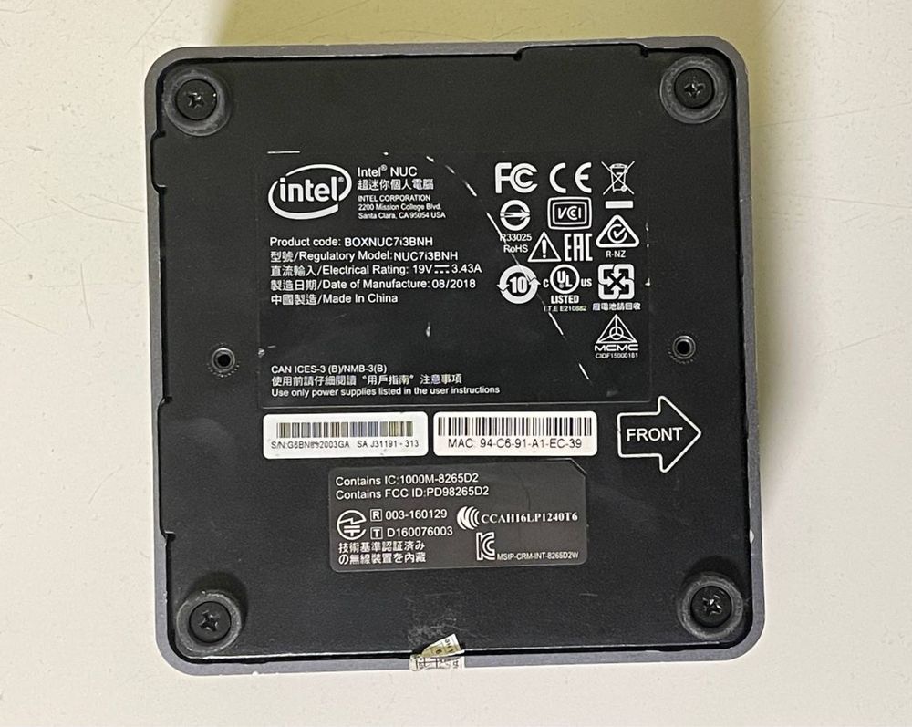 Міні-комп'ютер Intel NUC, NUC7i3BHN