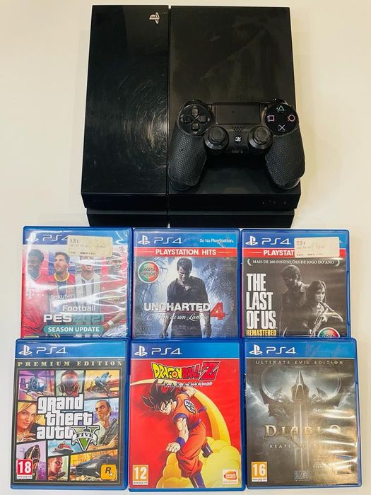 Playstation 4 500gb 1 comendo + 6 jogos